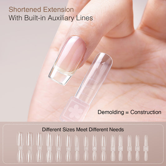 Yasterd Newest 150Pcs Double-Headed Shortened Nail Extension Forms