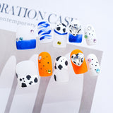 Load image into Gallery viewer, Yasterd Press on Nails Cute Short with Cow Design, 100% Hand-painted Reusable Gel UV Finished Pre-shaped False Nails for Women, 10pcs 3D Handmade False Nails-Medium Size