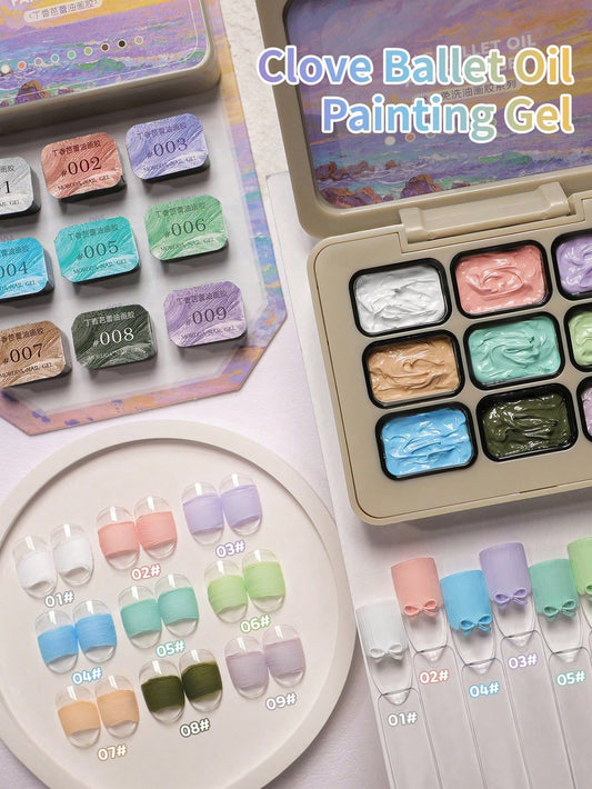 Yasterd New Nine Square Grid Nail Glue Sets Gradient Blush Patting Gel