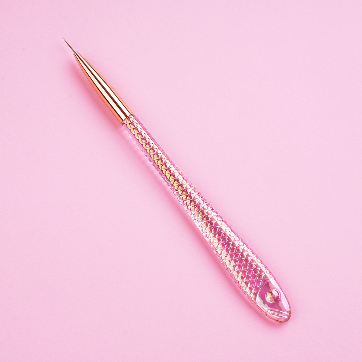 Yasterd 8Pcs Fish-Shaped Crystal Handle Nail Art Brush Set