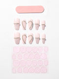 Load image into Gallery viewer, 10pcs SIZE S M L Handmade Craft Press On Nails, Pink And Cute Nail Art Fashion Sparkling Fake Nails For Women And Girls