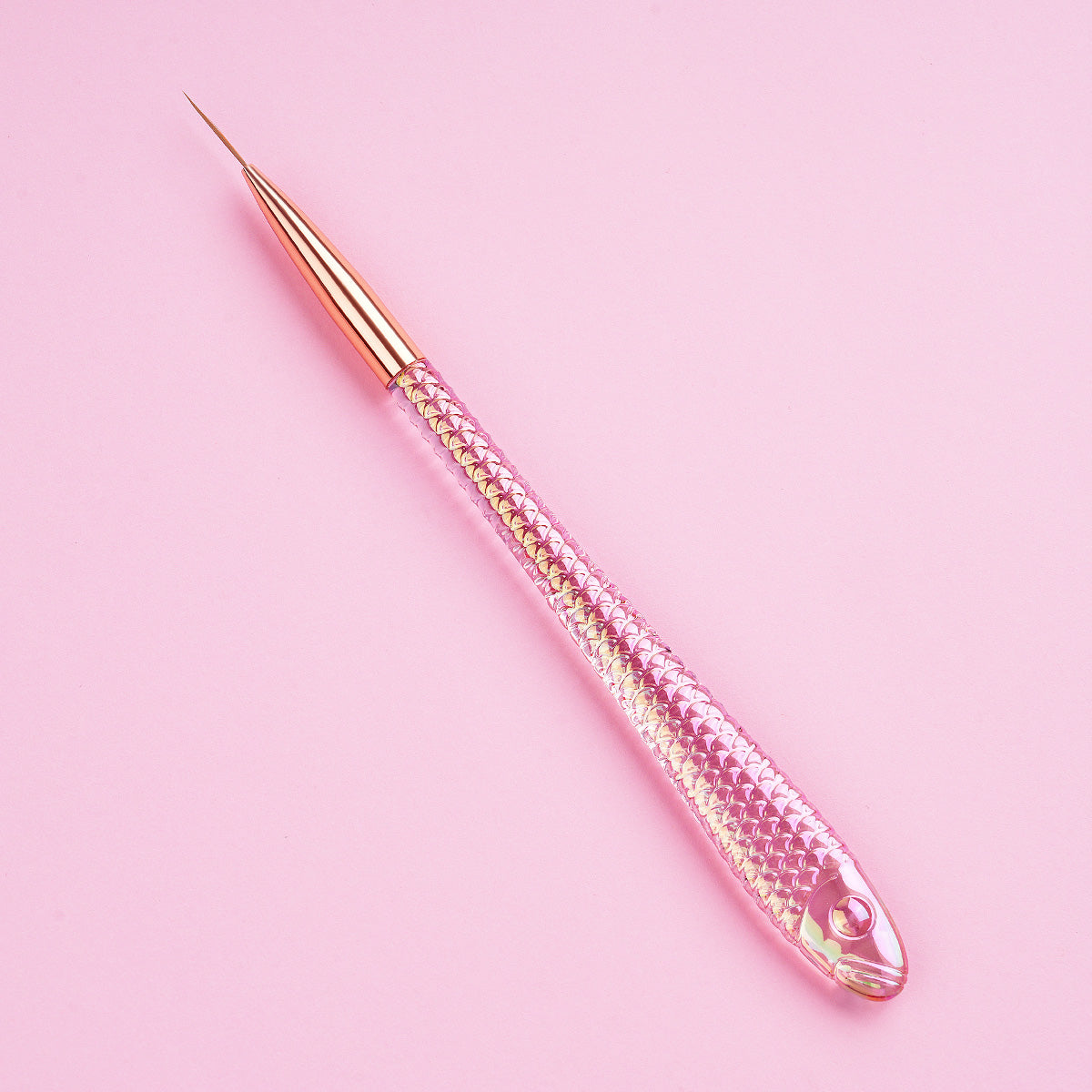 Yasterd 8Pcs Fish-Shaped Crystal Handle Nail Art Brush Set