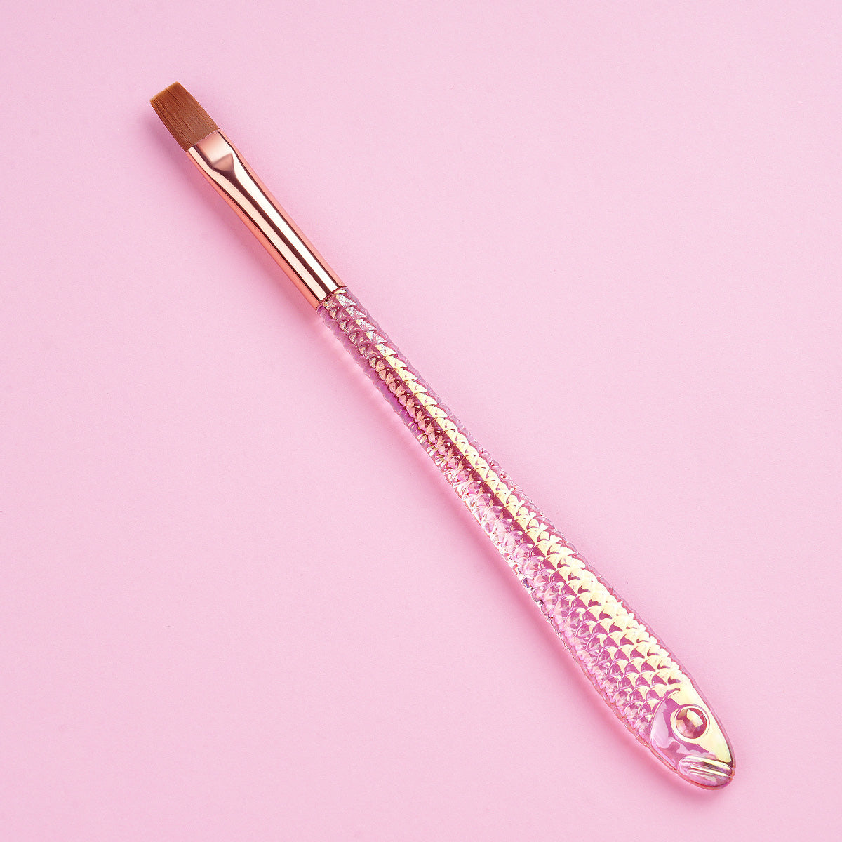 Yasterd 8Pcs Fish-Shaped Crystal Handle Nail Art Brush Set