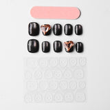 Load image into Gallery viewer, 10-Pack S M L Size Craft Press-On Nails, Black Fashion Sparkling Heart Diamond Fake Nails for Women and Girls