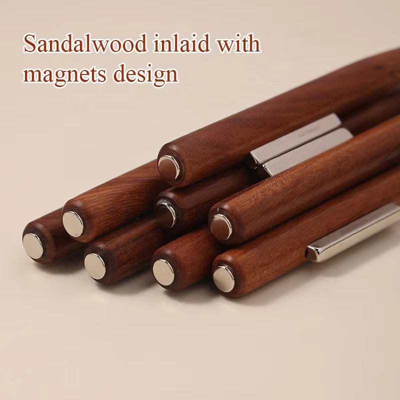 Yasterd 3-in-1 Double-Ended Magnet Cat Eye Wooden Pen Nail Art Brush Set