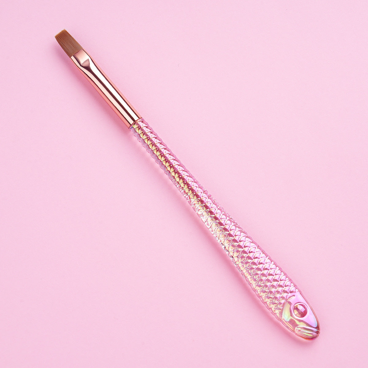 Yasterd 8Pcs Fish-Shaped Crystal Handle Nail Art Brush Set