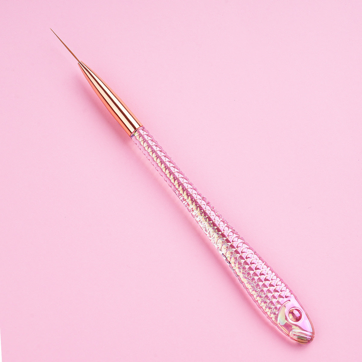 Yasterd 8Pcs Fish-Shaped Crystal Handle Nail Art Brush Set