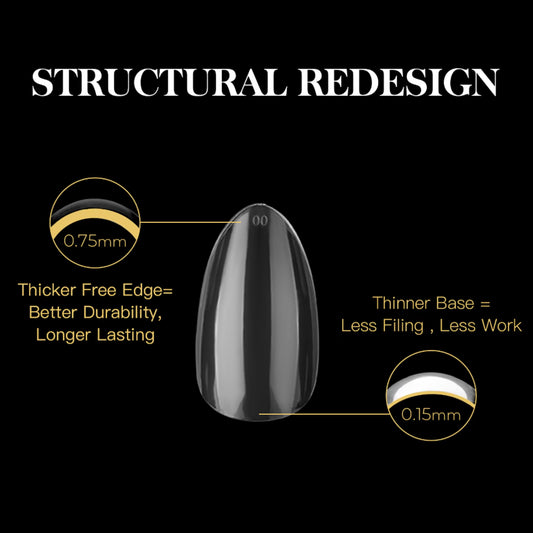 Yasterd Soft Gel Nail Tip Box （Nature Almond Medium）