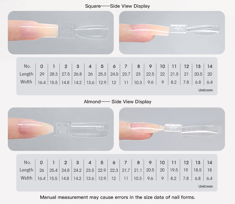 Yasterd Newest 150Pcs Double-Headed Shortened Nail Extension Forms