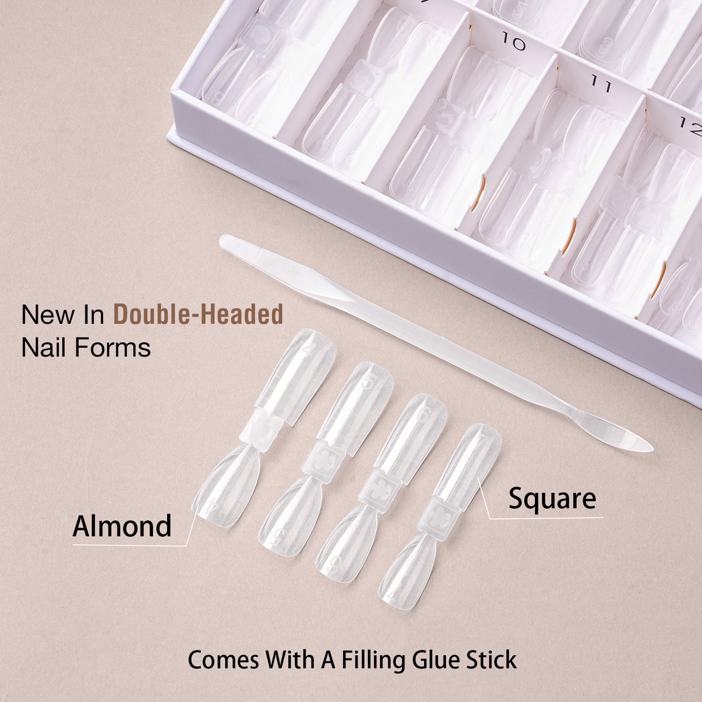 Yasterd Newest 150Pcs Double-Headed Shortened Nail Extension Forms