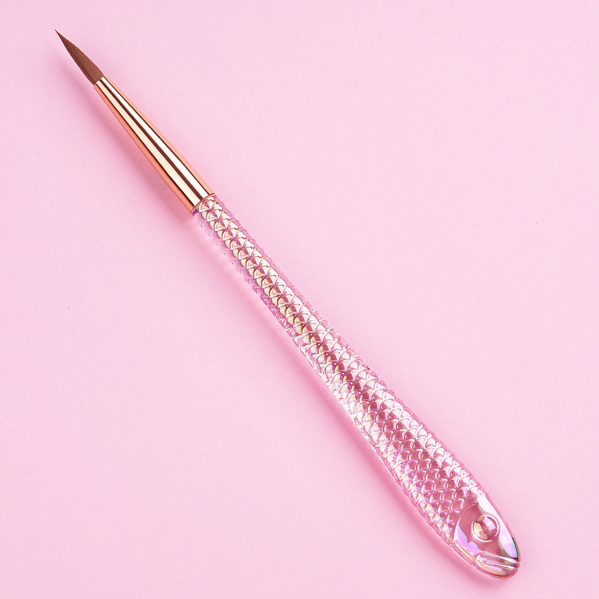 Yasterd 8Pcs Fish-Shaped Crystal Handle Nail Art Brush Set