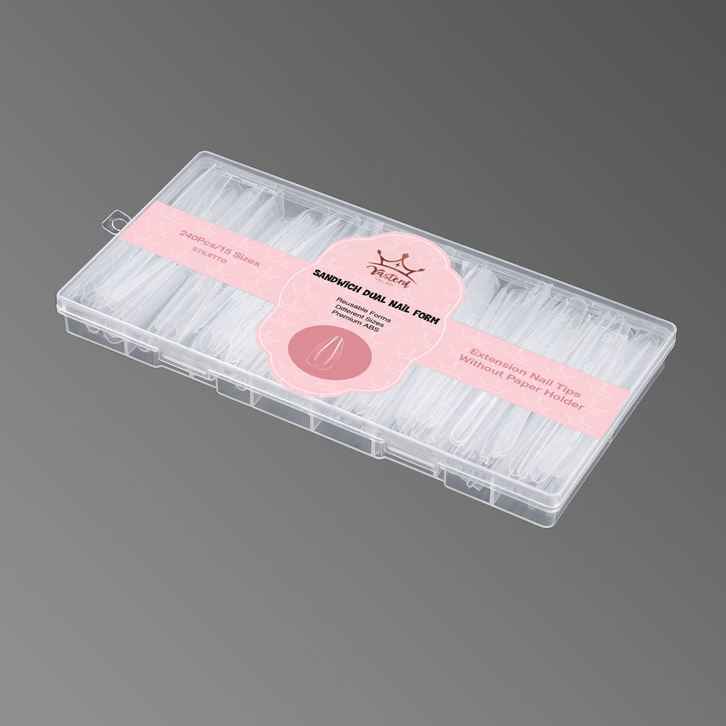 Yasterd Newest 240Pcs Sandwich Dual Nail Extension Forms 4 Shapes