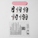 Load image into Gallery viewer, Yasterd Press on Nails Medium Almond with Cow Design, 100% Hand-painted Reusable Gel UV Finished Pre-shaped False Nails for Women, 10pcs 3D Handmade False Nails-Medium Size