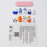 Load image into Gallery viewer, Yasterd Press on Nails Cute Short with Cow Design, 100% Hand-painted Reusable Gel UV Finished Pre-shaped False Nails for Women, 10pcs 3D Handmade False Nails-Medium Size