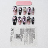 Load image into Gallery viewer, Yasterd Press on Nails Medium with Gradient Pink Diamond Design, 100% Hand-painted Reusable Gel UV Finished Pre-shaped False Nails for Women, 10pcs 3D Handmade False Nails-Medium Size