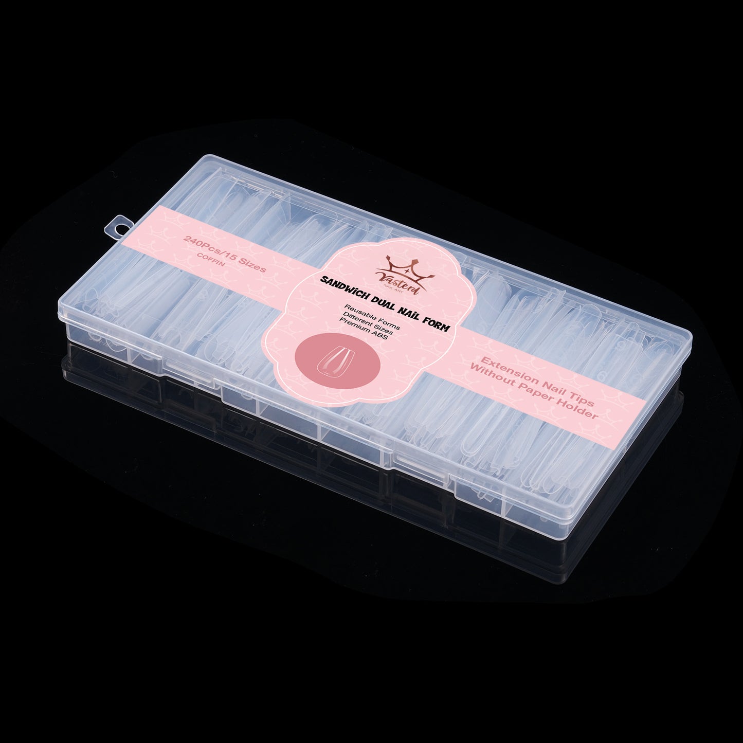 Yasterd Newest 240Pcs Sandwich Dual Nail Extension Forms 4 Shapes