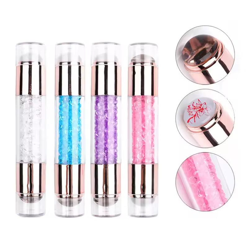 Yasterd 4Pcs Dual-Ended Nail Art Silicone Stamper Kit