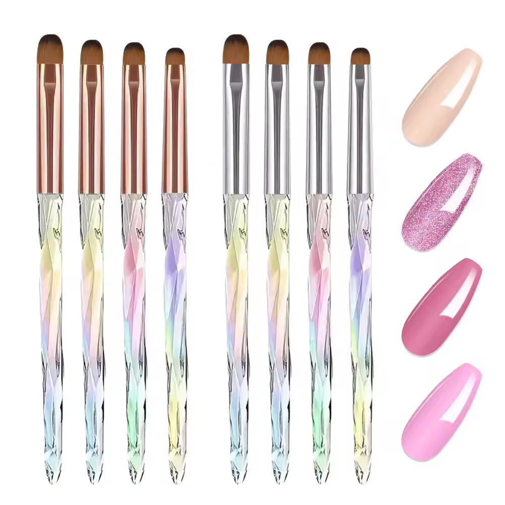 Yasterd 4Pcs Round Head Nail Painting Brush Set