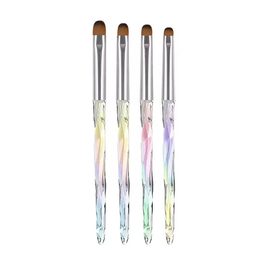 Yasterd 4Pcs Round Head Nail Painting Brush Set