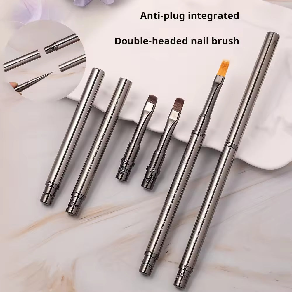 Yasterd 6Pcs High-Quality Multi-functional Detachable Double-Ended Nail Art Brush Set
