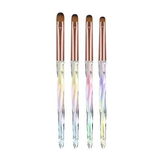 Yasterd 4Pcs Round Head Nail Painting Brush Set