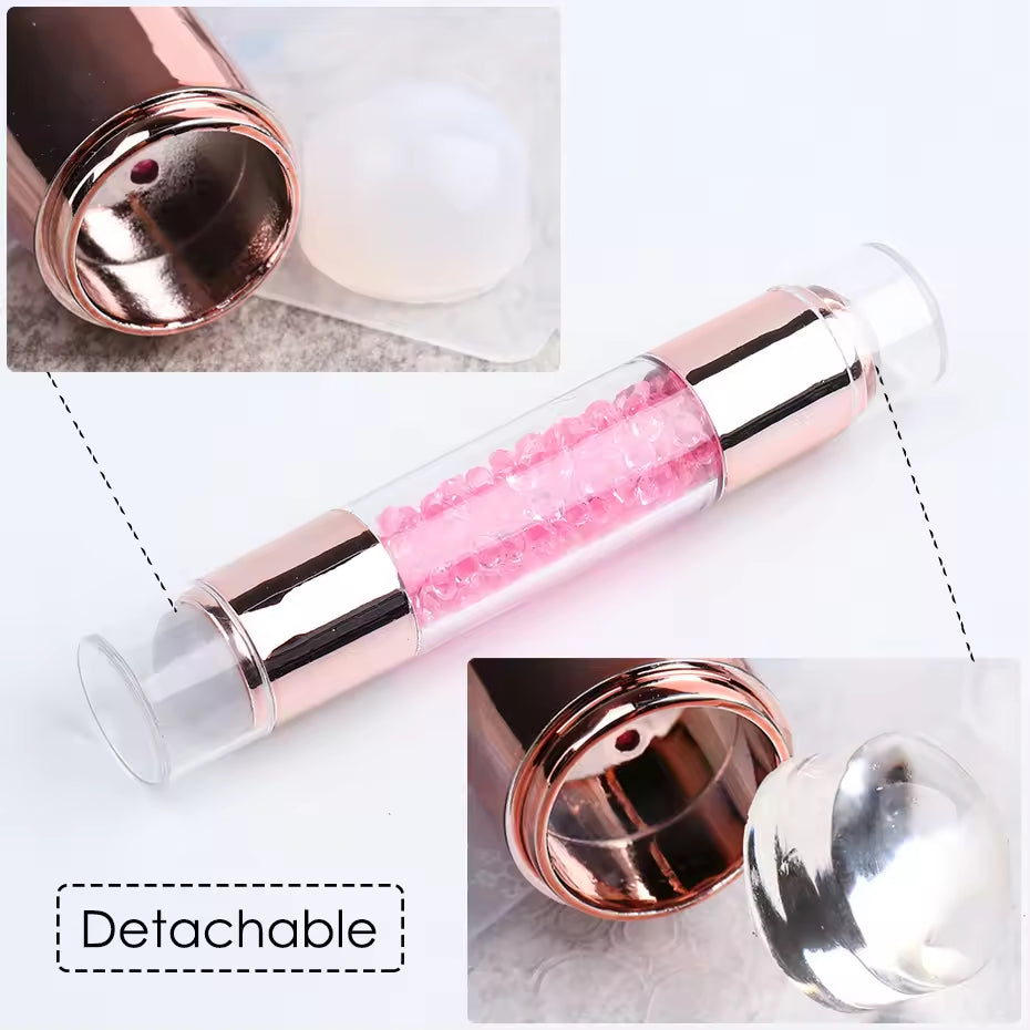 Yasterd 4Pcs Dual-Ended Nail Art Silicone Stamper Kit