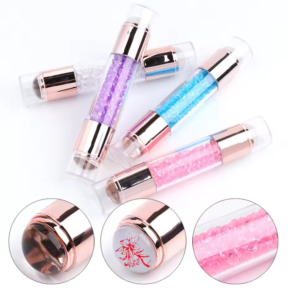 Yasterd 4Pcs Dual-Ended Nail Art Silicone Stamper Kit