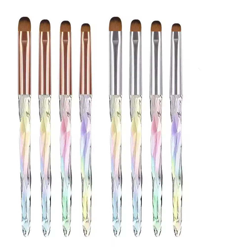 Yasterd 4Pcs Round Head Nail Painting Brush Set