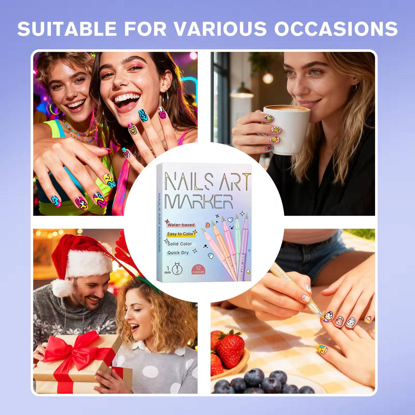 Yasterd  12 Colors Nail Art Pens Set