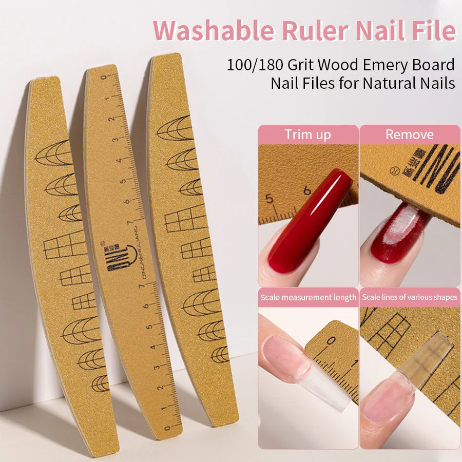 Yasterd 1Pc Durable Washable Nail File With Scale