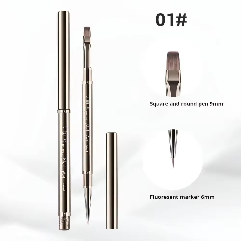 Yasterd 6Pcs High-Quality Multi-functional Detachable Double-Ended Nail Art Brush Set