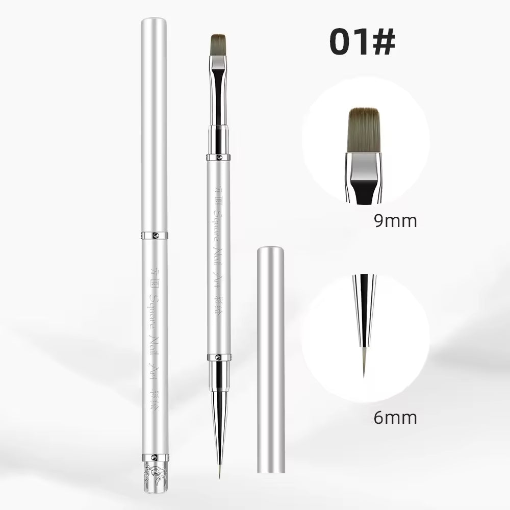 Yasterd 6Pcs High-Quality Multi-functional Detachable Double-Ended Nail Art Brush Set