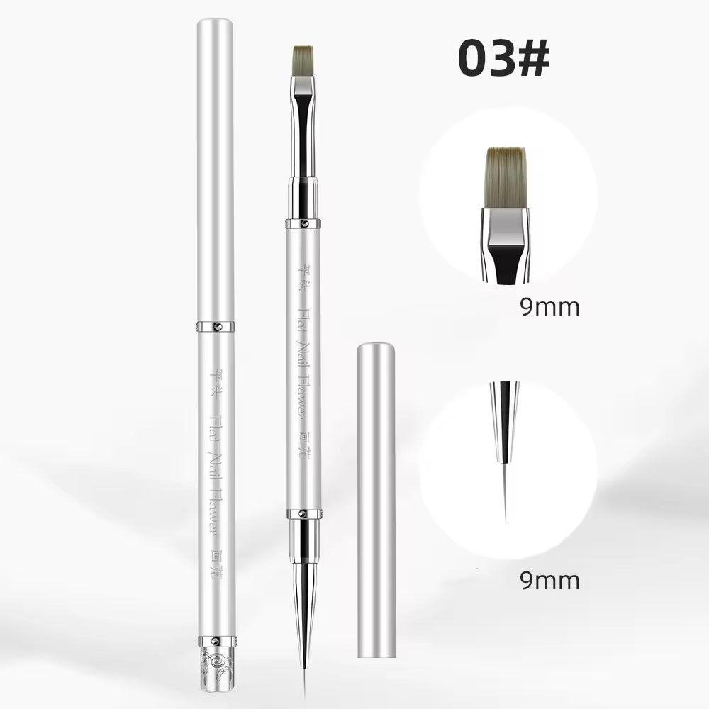 Yasterd 6Pcs High-Quality Multi-functional Detachable Double-Ended Nail Art Brush Set