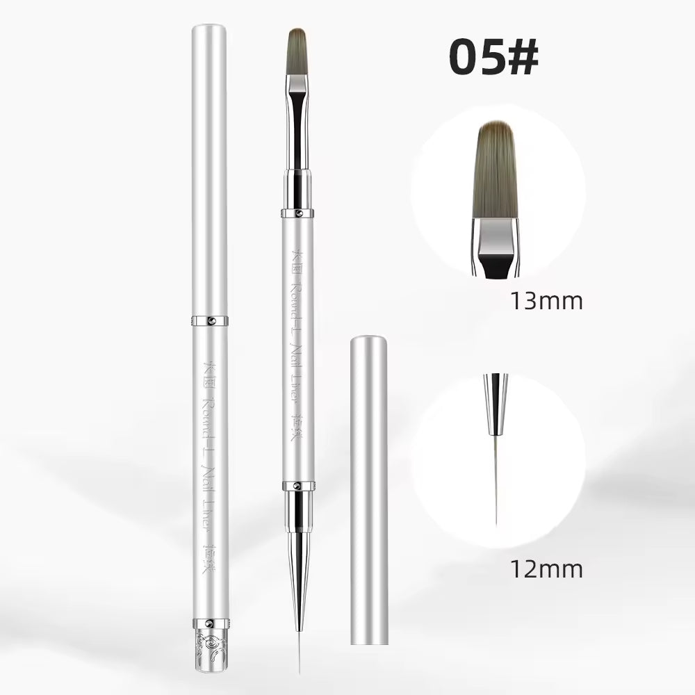 Yasterd 6Pcs High-Quality Multi-functional Detachable Double-Ended Nail Art Brush Set