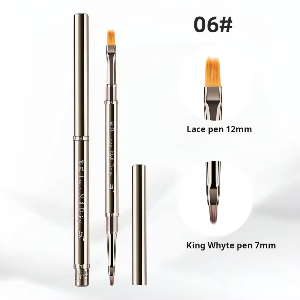 Yasterd 6Pcs High-Quality Multi-functional Detachable Double-Ended Nail Art Brush Set