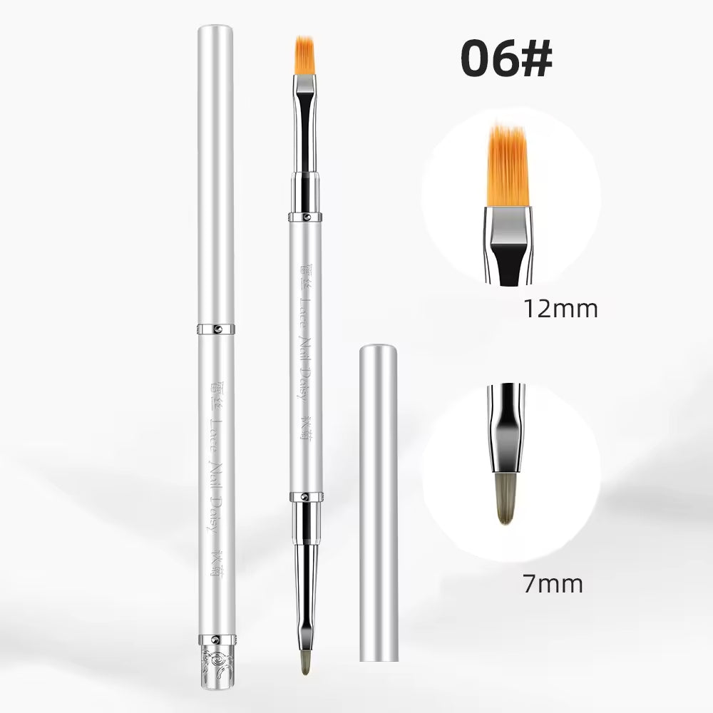 Yasterd 6Pcs High-Quality Multi-functional Detachable Double-Ended Nail Art Brush Set