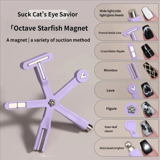 Yasterd Multi-Functional Nail Magnet 8-in-1 Cat Eye Nail Art Tool