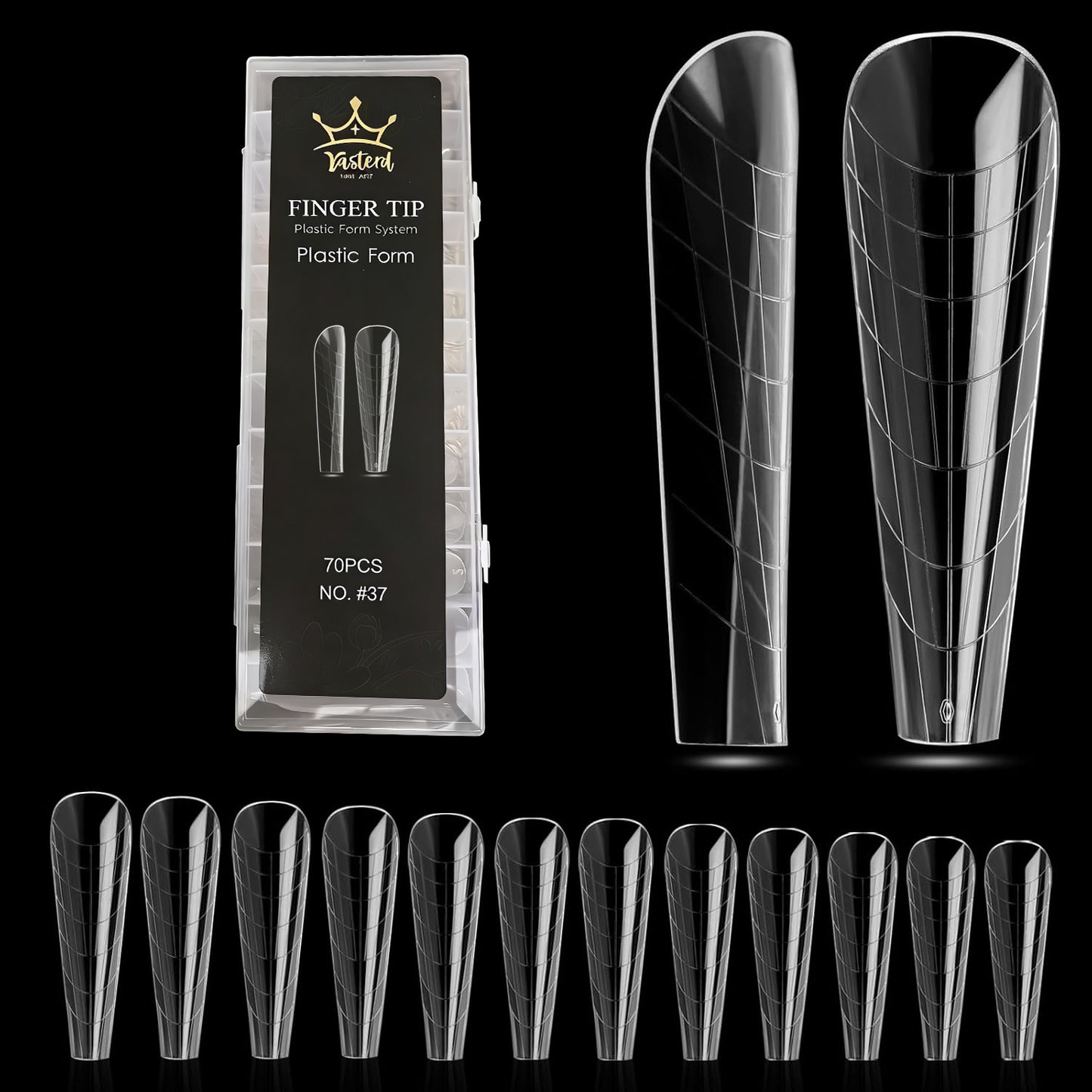 Yasterd Long Ferrari Shape Dual Nail Forms Set 70Pcs