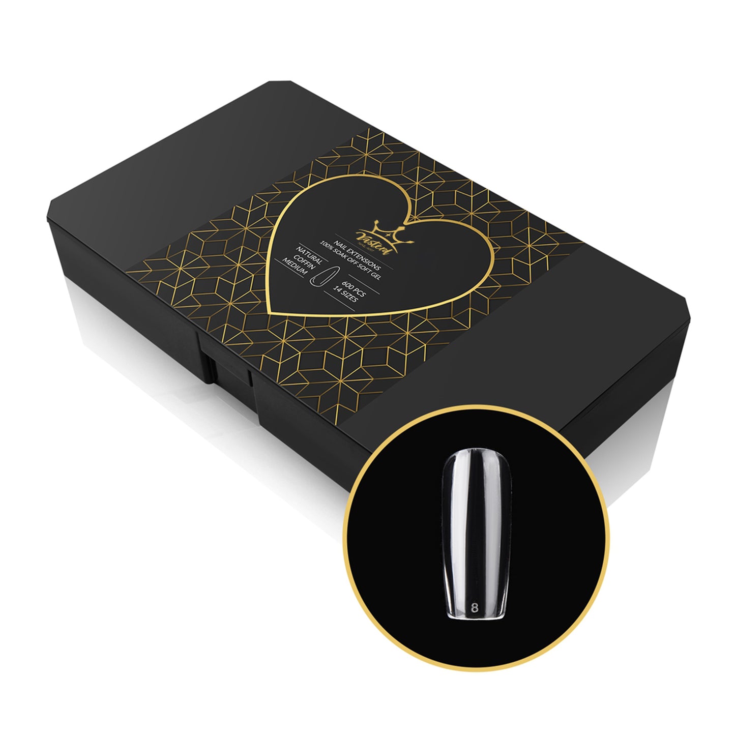 Yasterd Soft Gel Nail Tip Box （Nature Square Long）