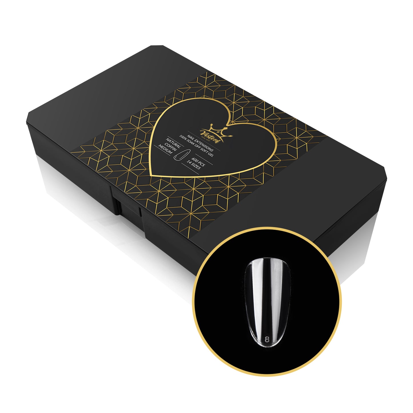 Yasterd Soft Gel Nail Tip Box （Nature Round Medium）