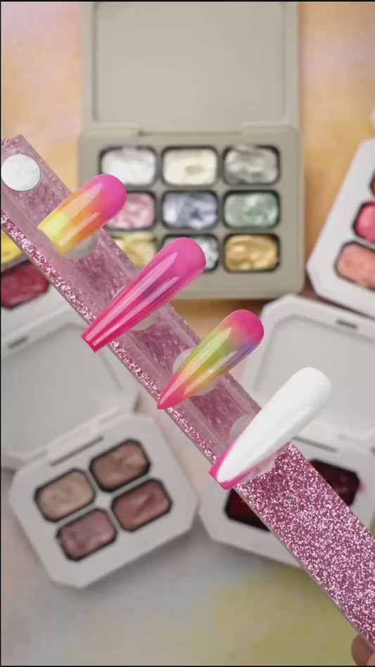 Yasterd New Nine Square Grid Nail Glue Sets Gradient Blush Patting Gel