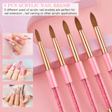 Load image into Gallery viewer, Yasterd  nail brush combination set 100% Kolinsky Acrylic nail brush Liner 5pcs  Double-Ended Nail Art Brushes Set