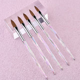 Load image into Gallery viewer, Yasterd  nail brush combination set 100% Kolinsky Acrylic nail brush Liner 5pcs  Double-Ended Nail Art Brushes Set