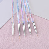 Load image into Gallery viewer, Yasterd  nail brush combination set 100% Kolinsky Acrylic nail brush Liner 5pcs  Double-Ended Nail Art Brushes Set