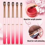 Load image into Gallery viewer, Yasterd nail brush combination set 100% Kolinsky Acrylic nail brush Liner 5pcs Double-Ended Nail Art Brushes Set