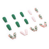 Load image into Gallery viewer, Green Wave Cut Out Medium Nails