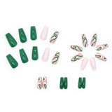 Load image into Gallery viewer, Green Wave Cut Out Medium Nails