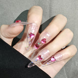 Load image into Gallery viewer, 1Set/24 pcs Fake crystal glitter nails for girls