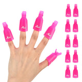 Load image into Gallery viewer, Plastic Nail Art Soak Off Cap Clip (10 Pcs Pink)