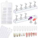 Load image into Gallery viewer, 4 Sets Pink Nail Stand for Press on Nails Display